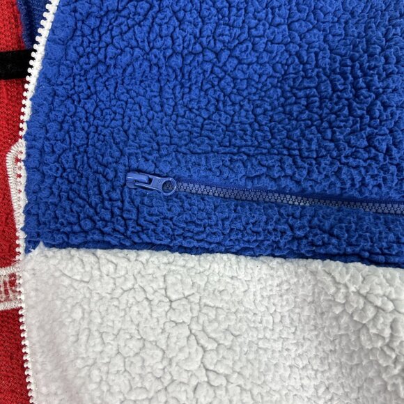 Fila Sherpa Sweater Men’s Size Small Back Red White Blue Zip Up Jacket - Picture 5 of 11